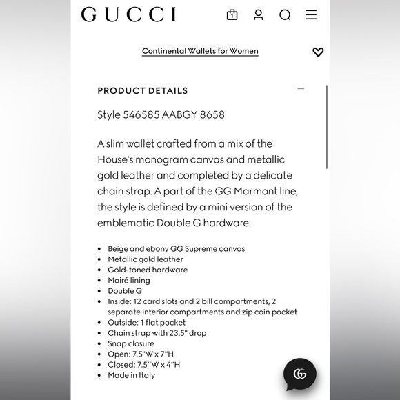 Gucci GG MARMONT BI-COLOR CHAIN WALLET - Picture 13 of 13